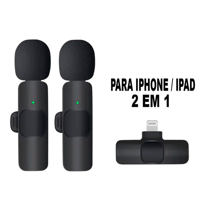 Microfone de Lapela Wireless Portátil