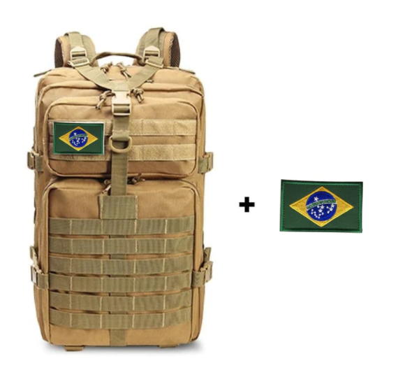 Mochila Impermeável Assault Cargueira Reforçada Tática Militar 50 Litros Tecido Poliéster