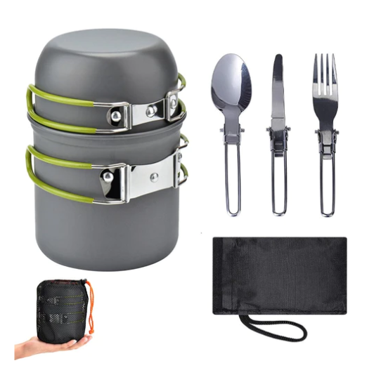 KIT Utensílios de Cozinha Ultraleves para Acampamento ar Livre